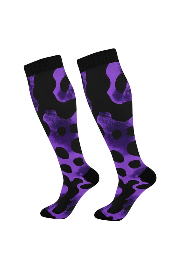 Leopard-a2 Pattern Socks Women Men Knee High Sock