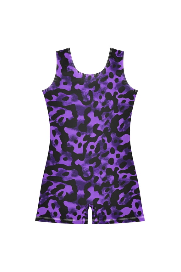 Leopard-a2 Pattern Girls Leotards Gymnastics Tumbling Outfit Biketard Unitard 3-4Years