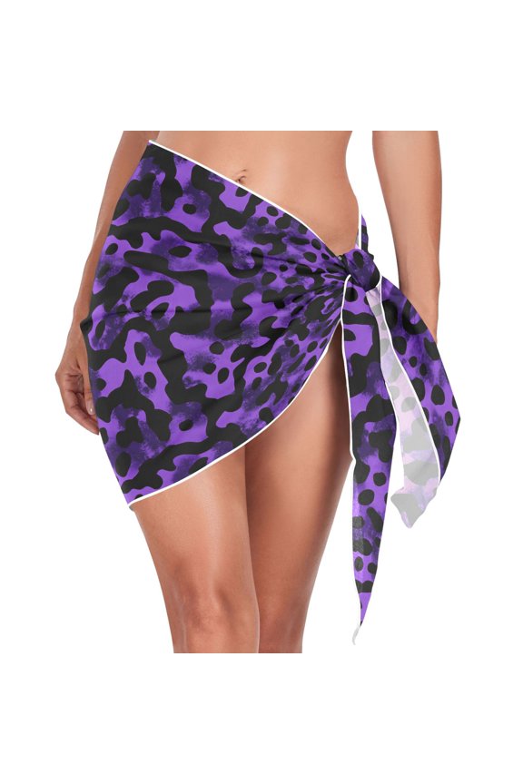 Leopard-a2 Pattern Women's Beach Sarong Bathing Suit Wrap Swimwear Cover Ups M