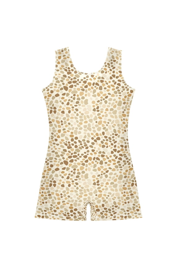 Leopard-h1 Pattern Girls Leotards Gymnastics Tumbling Outfit Biketard Unitard 3-4Years