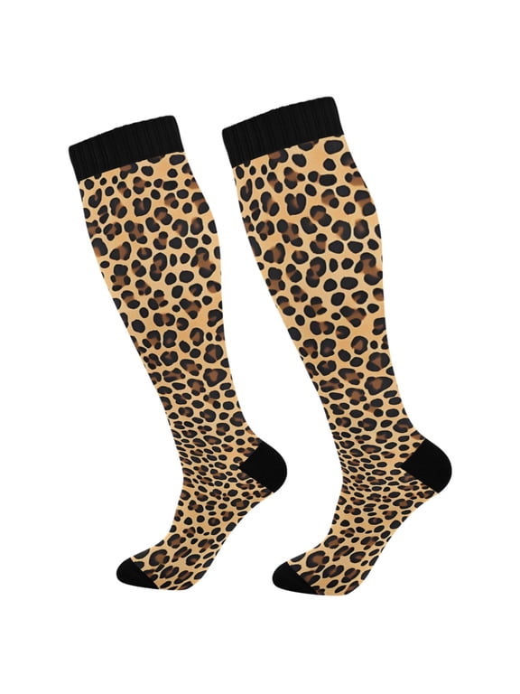 Leopard-p2 Long Socks Women Men Knee High Sock