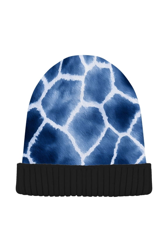 Lightning Giraffe Pattern Beanie Hats Cuffed Winter Warm Knit Thick Beanies