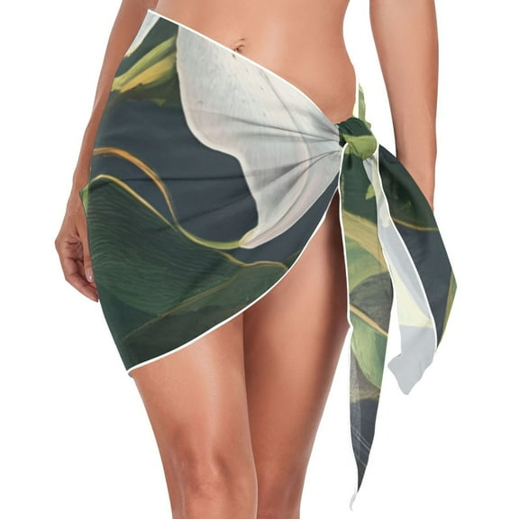 joogoo Lily Flower Women's Beach Sarong Bathing Suit Wrap Swimwear Cover Ups M