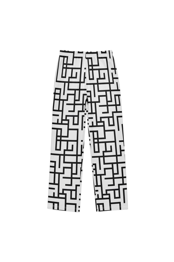 Line Pattern Pajama Pants Pj Bottoms Sleepwear Lounge L