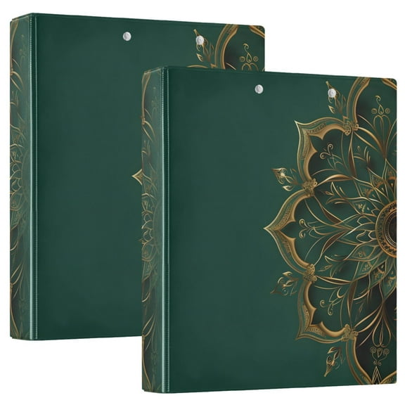 joogoo Luxury Abstract Pattern Hardcover 3 Ring Binder 1.5" Round Rings Interior Pockets Binders Organizer 2 Pack