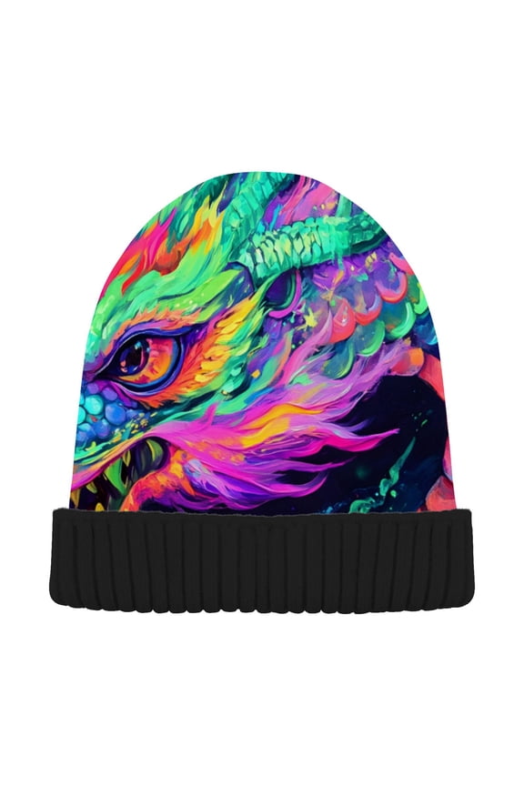 Magic Cool Dragon Beanie Hats Cuffed Winter Warm Knit Thick Beanies