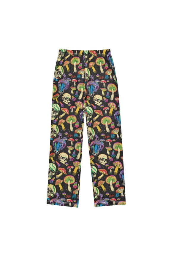 Magic Skull Rainbow Mushrooms Pajama Pants Pj Bottoms Sleepwear Lounge M