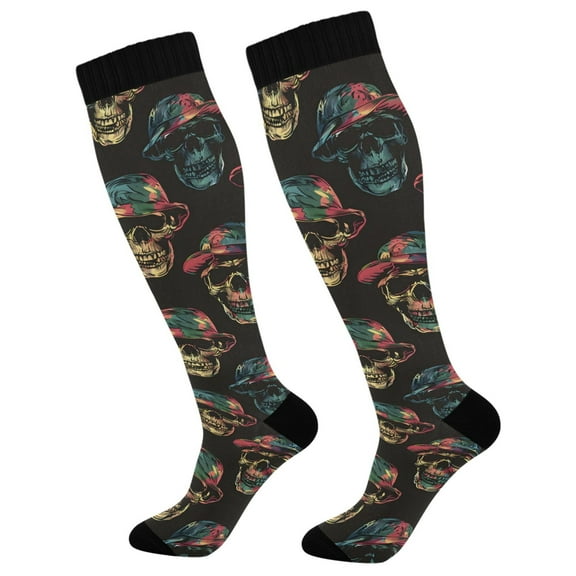 joogoo Magic Skulls Socks Women Men Knee High Sock