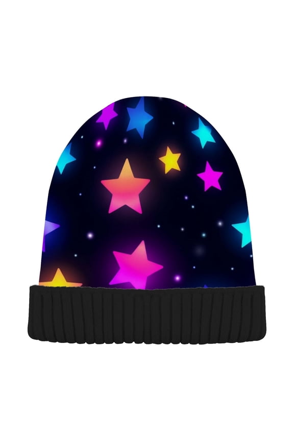 Magic Stars Beanie Hats Men Women Cuffed Skull Cap Winter Warm Knit Thick Beanies