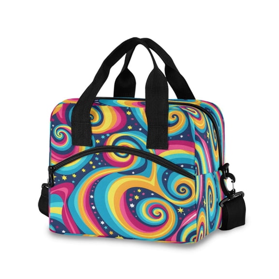 joogoo Magic Swirl Star Insulated Lunch Bags Reusable Cooler Box with Shoulder Strap