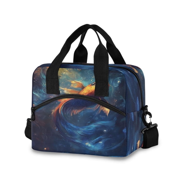 joogoo Magical Fish Insulated Lunch Bags Reusable Cooler Box with Shoulder Strap
