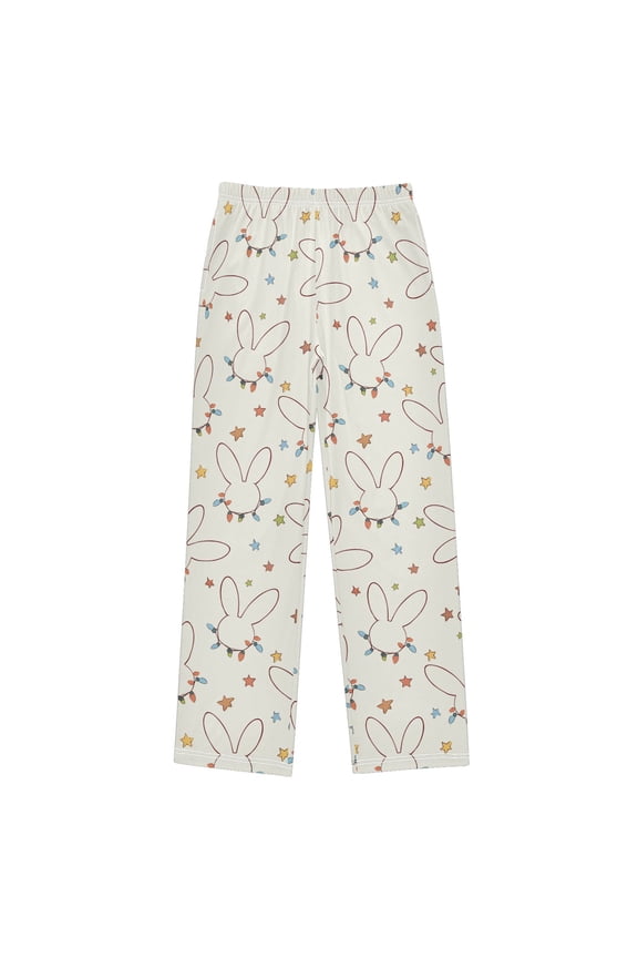Magical Rabbit Christmas Pajama Pants Pj Bottoms Sleepwear Lounge M