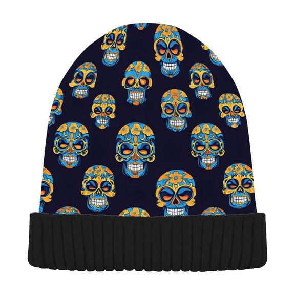 joogoo Mandala Cute Skulls Beanie Hats Cuffed Winter Warm Knit Thick Beanies