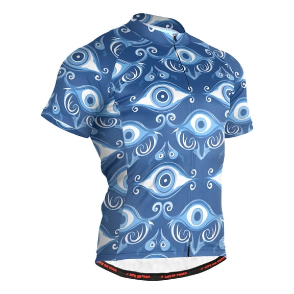 joogoo Mandala Eyes Men's Cycling Jerseys Mountain Bike Short Sleeve Tops L