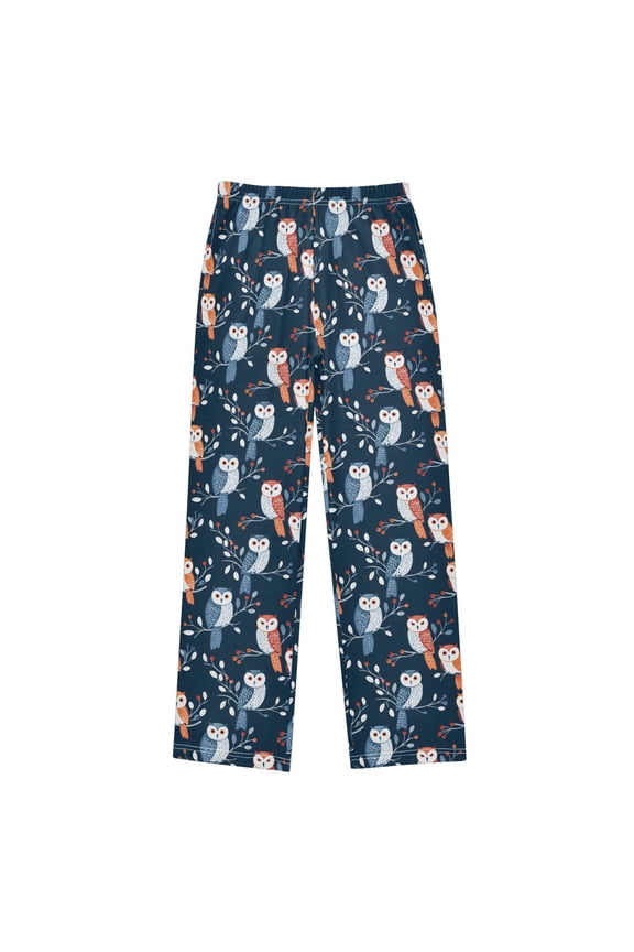 Many Owls on Branch Pajama Pants Pj Bottoms Sleepwear Lounge L