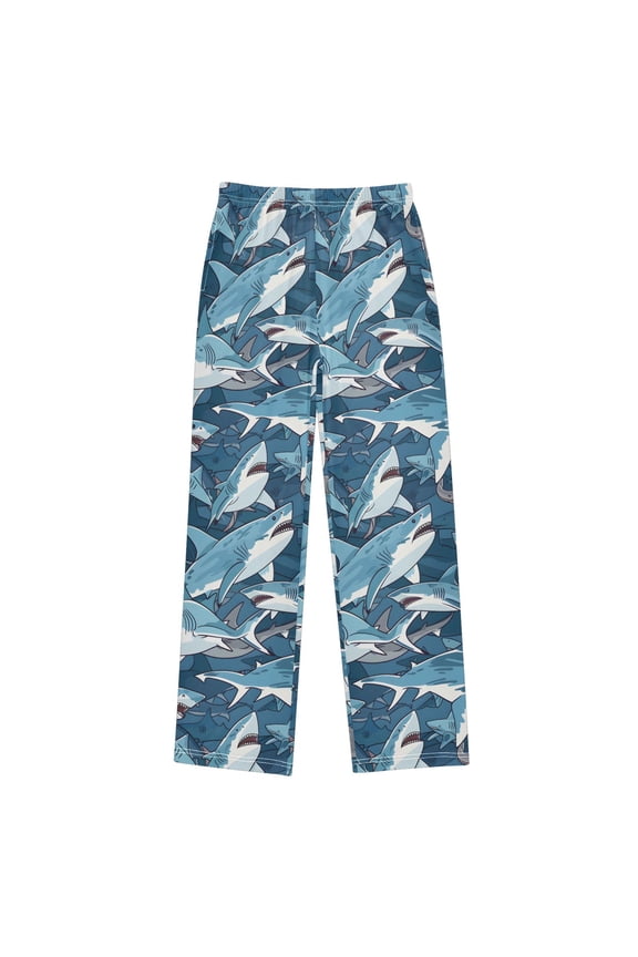 Many Sharks Pajama Pants Pj Bottoms Sleepwear Lounge M