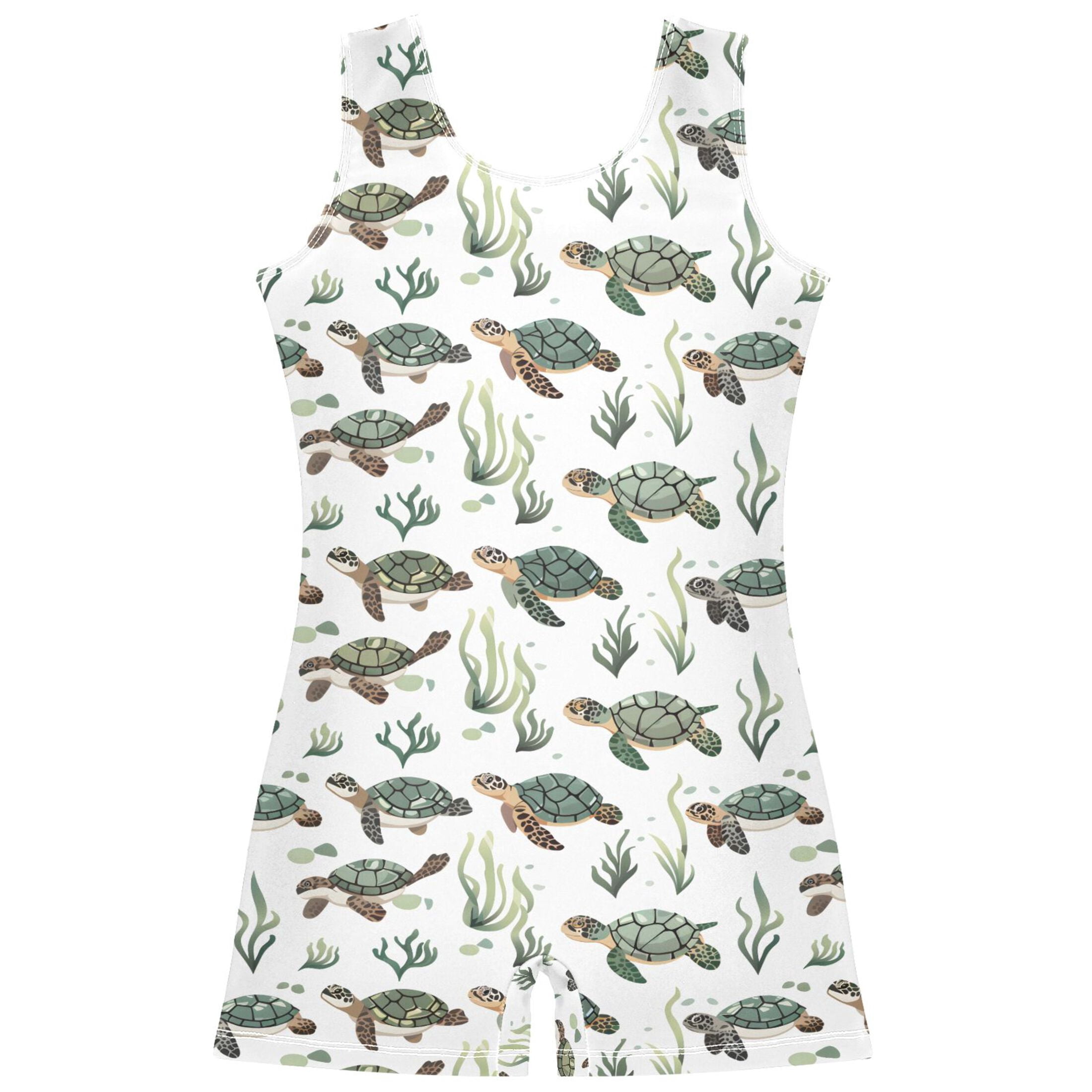 Turtle Tumbling joogoo Many Turtles Seaweed Pattern Girls Leotards Gymnastics Tumbling ...