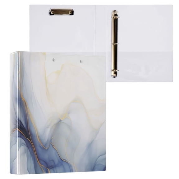 joogoo Marble Pattern Hardcover 3 Ring Binder 1.5" Round Rings Interior Pockets Binders Organizer 1 Pack