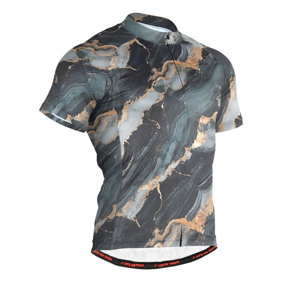 joogoo Marble Pattern Men's Cycling Jerseys Mountain Bike Short Sleeve Tops 2XL