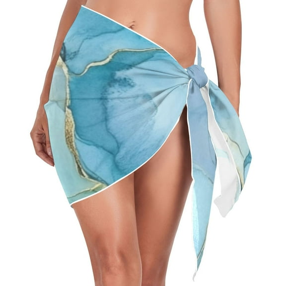 joogoo Marble Print Women's Beach Sarong Bathing Suit Wrap Swimwear Cover Ups S