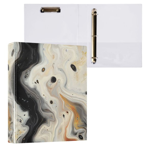 joogoo Marble1 Hardcover 3 Ring Binder 1.5" Round Rings Interior Pockets Binders Organizer 1 Pack