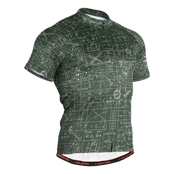 joogoo Math Notes Black Men's Cycling Jerseys Mountain Bike Short Sleeve Tops L