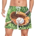 thumbnail image 1 of joogoo Men's Baseball on Grass Swim Trunks with Liner Pocket Beach Shorts X-Large, 1 of 9