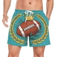 thumbnail image 1 of joogoo Men's Football with Wheat Swim Trunks with Liner Pocket Beach Shorts X-Large, 1 of 9