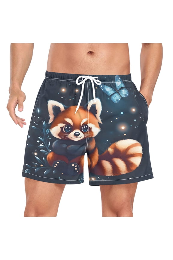 Men's Fox Butterfly Swim Trunks with Liner Pocket Beach Shorts Large