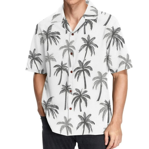 joogoo Men's Hawaiian Shirt Palm Tree Short Sleeve Casual Button Down Shirts S