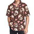 thumbnail image 1 of joogoo Men's Hawaiian Shirt Skull Hearts Short Sleeve Casual Button Down Shirts M, 1 of 6