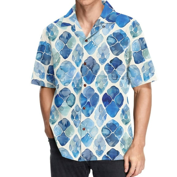 joogoo Men's Hawaiian Shirt Watercolor Tortoise Shell Short Sleeve Casual Button Down Shirts 2XL