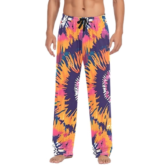 joogoo Men's Pajama Pants Abstract Colorful Graffiti Cotton Long Sleepwear Lounge Pants XL