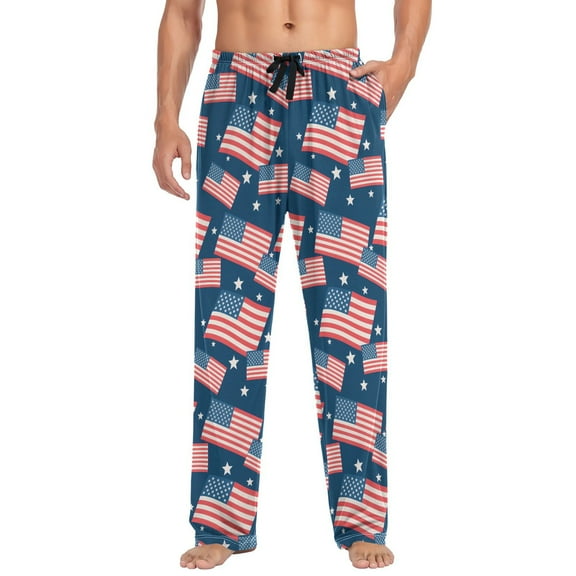 joogoo Men's Pajama Pants American Flag Stars-s1 Soft Long Sleep Lounge Pjs Bottoms L