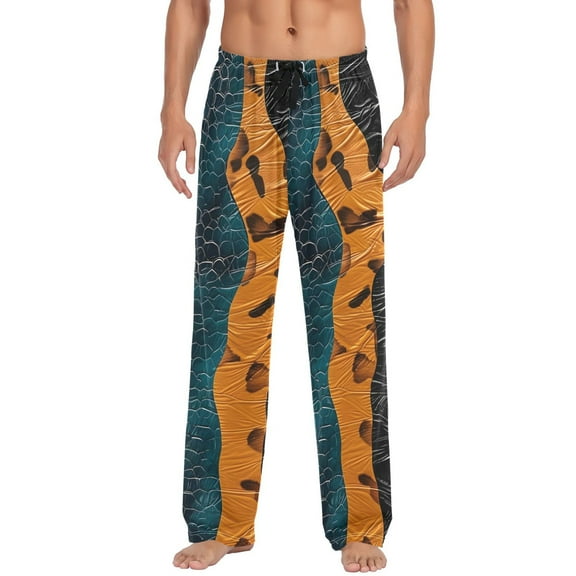 joogoo Men's Pajama Pants Animal Skins Pattern Cotton Long Sleepwear Lounge Pants S
