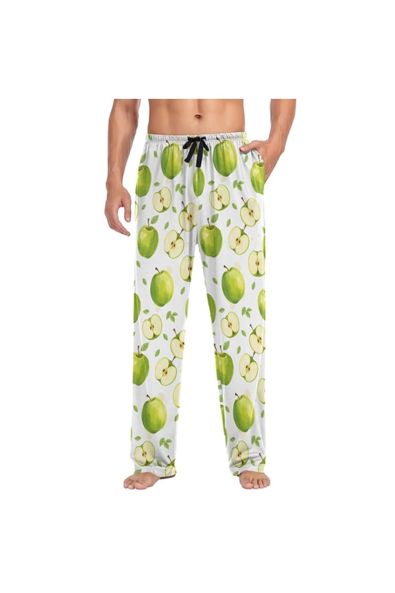Men's Pajama Pants Apples Soft Long Sleep Lounge Pjs Bottoms L