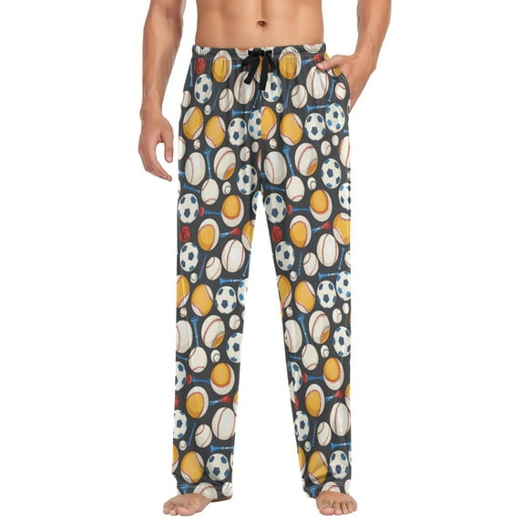 joogoo Men's Pajama Pants Baseball Football Soft Long Sleep Lounge Pjs Bottoms 2XL