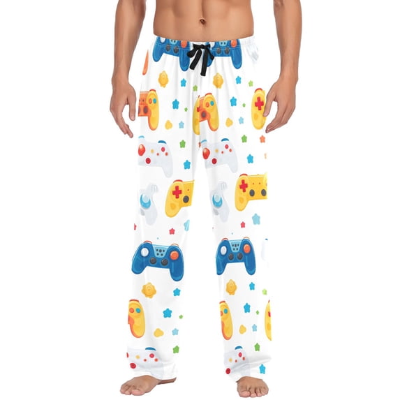 joogoo Men's Pajama Pants Cartoon Cotton Long Sleepwear Lounge Pants L