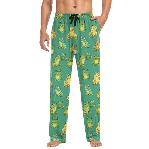 joogoo Men's Pajama Pants Cartoon Frog Soft Long Sleep Lounge Pjs Bottoms M