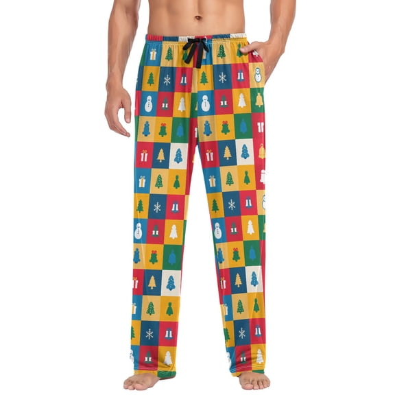 joogoo Men's Pajama Pants Christmas Checkered Style Soft Long Sleep Lounge Pjs Bottoms XL