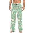 thumbnail image 1 of joogoo Men's Pajama Pants Christmas Green Pattern Cotton Long Sleepwear Lounge Pants L, 1 of 7