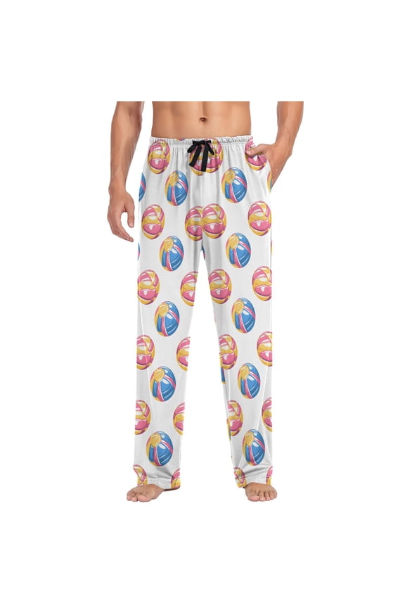 Men's Pajama Pants Colorful Beach Balls Soft Long Sleep Lounge Pjs Bottoms L