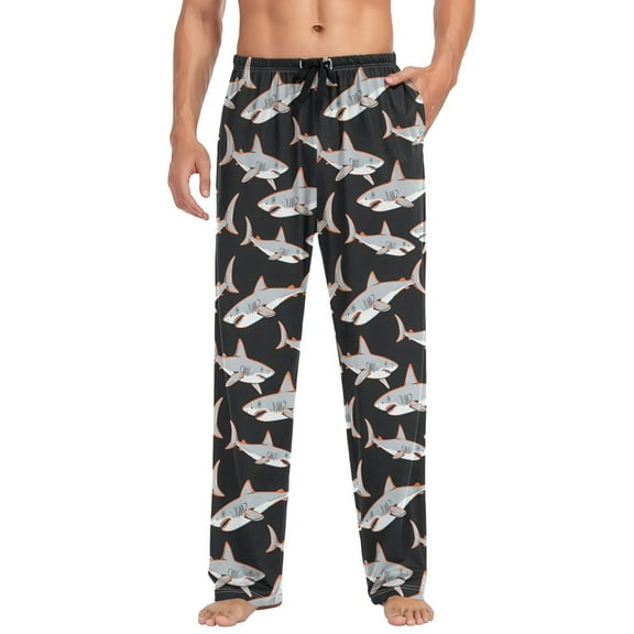 joogoo Men's Pajama Pants Cool Sharks Print Soft Long Sleep Lounge Pjs Bottoms S