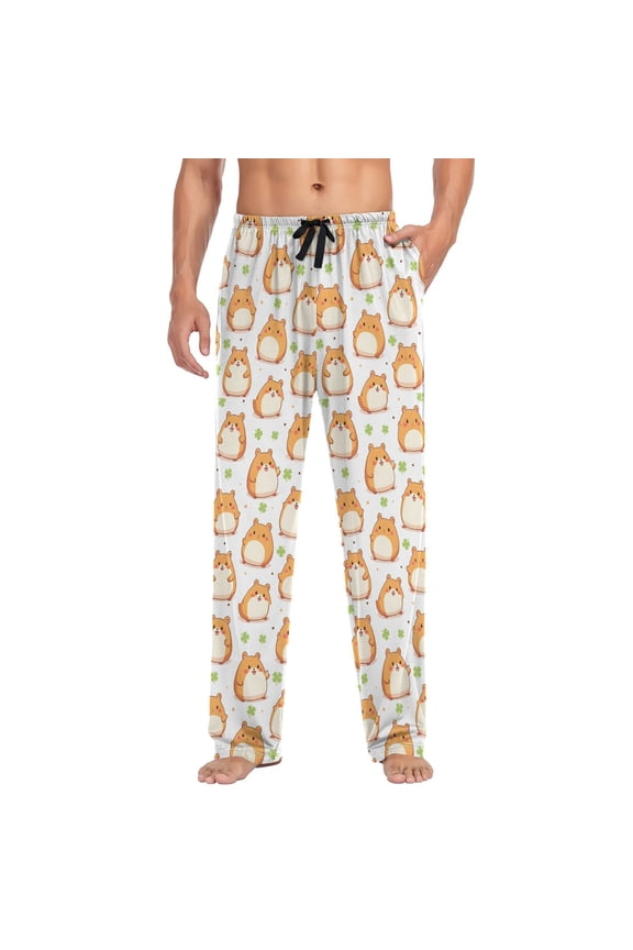 Men's Pajama Pants Cute Mouse Clover Soft Long Sleep Lounge Pjs Bottoms M