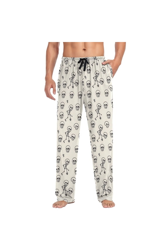 Men's Pajama Pants Cute Skeleton Soft Long Sleep Lounge Pjs Bottoms M