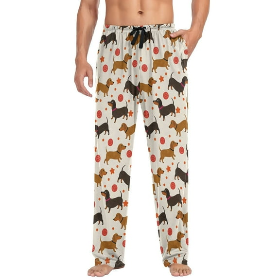 joogoo Men's Pajama Pants Dachshund Dog Balls Soft Long Sleep Lounge Pjs Bottoms M