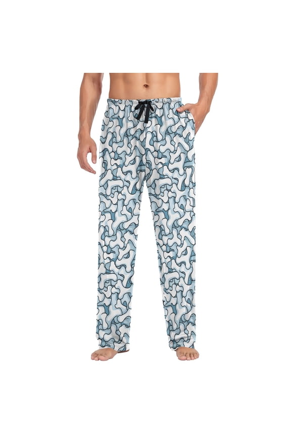 Men's Pajama Pants Dogs Bones Soft Long Sleep Lounge Pjs Bottoms M