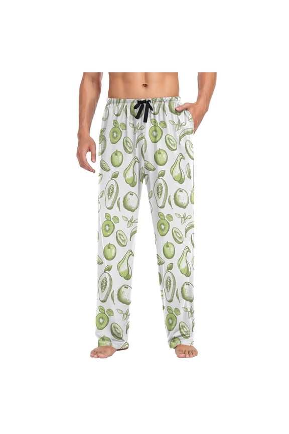 Men's Pajama Pants Fruits Paint Soft Long Sleep Lounge Pjs Bottoms 2XL