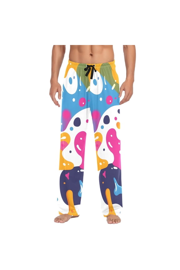 Men's Pajama Pants Funny Art Liquid Cotton Long Sleepwear Lounge Pants M
