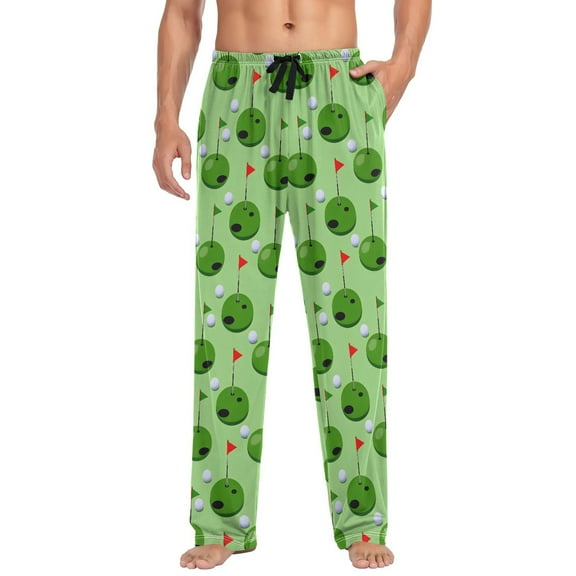 joogoo Men's Pajama Pants Golf Ball and Flag Soft Long Sleep Lounge Pjs Bottoms M